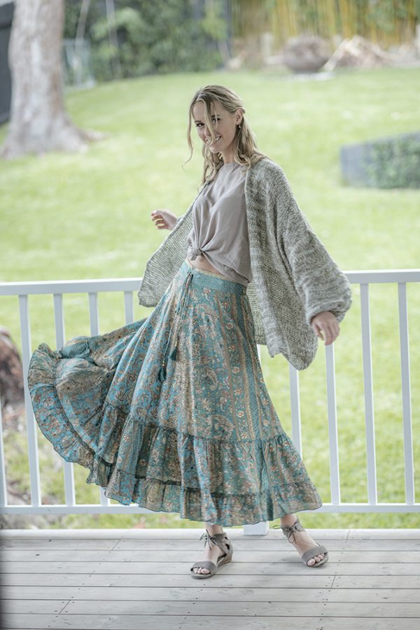 Draswstring Waist Skirt Floral Print Skirt
