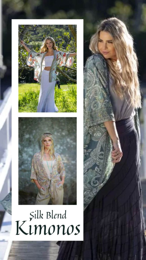 Silk blend kimonos for summer