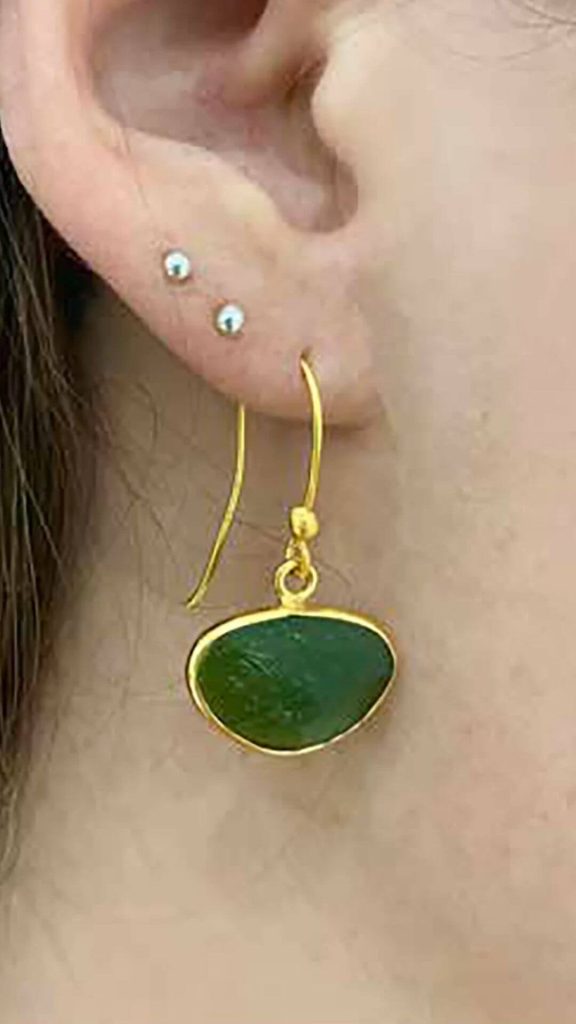 Green stone earrings for summer style