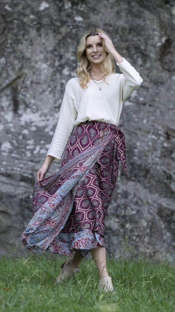 Wrap skirt Noel range from Cienna Designs